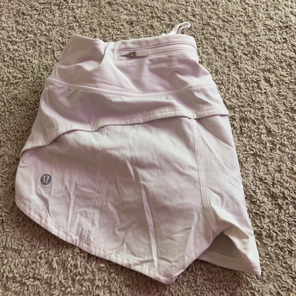 White Lululemon Speedup Shorts